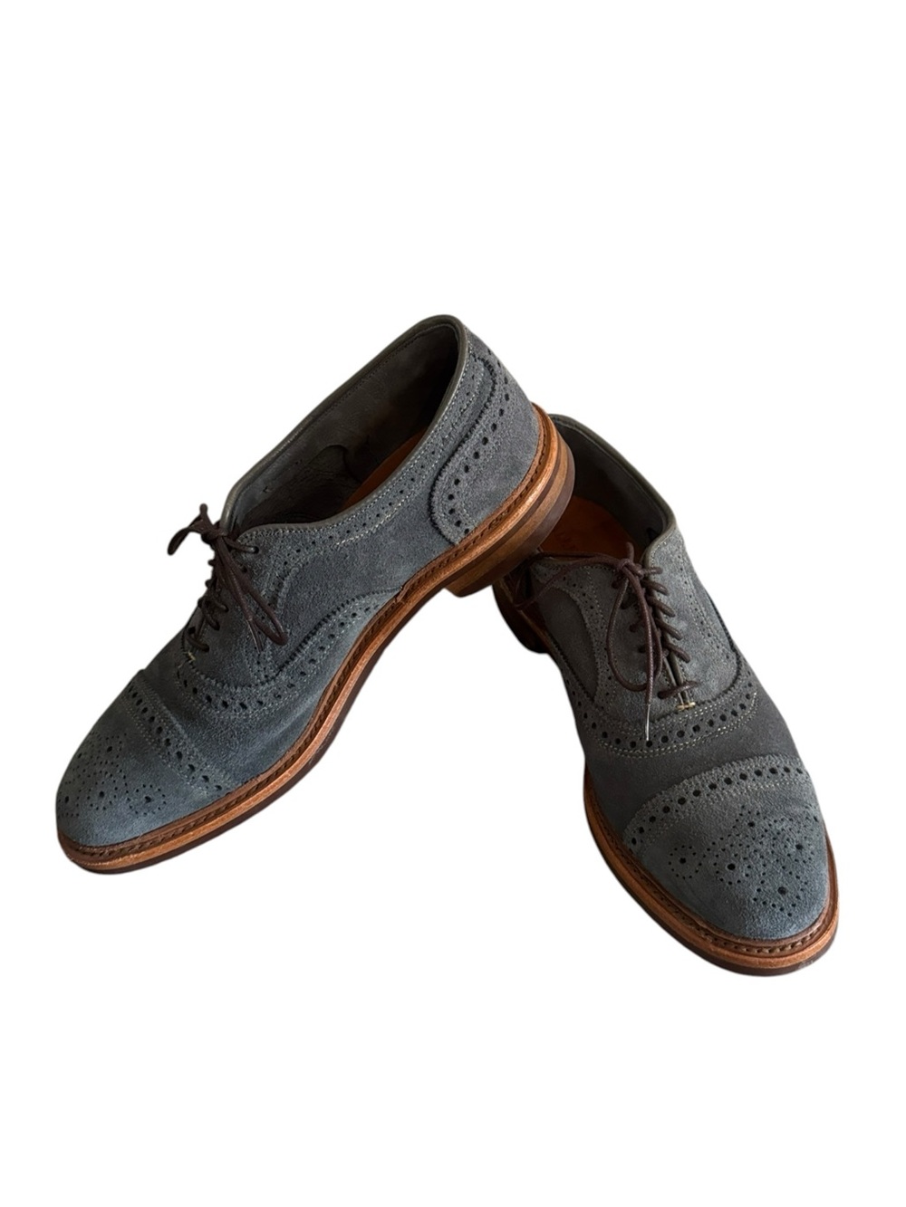 Allen Edmonds Strandmok Cap-toe Oxford Suede Shoes Men 9.5 Grey